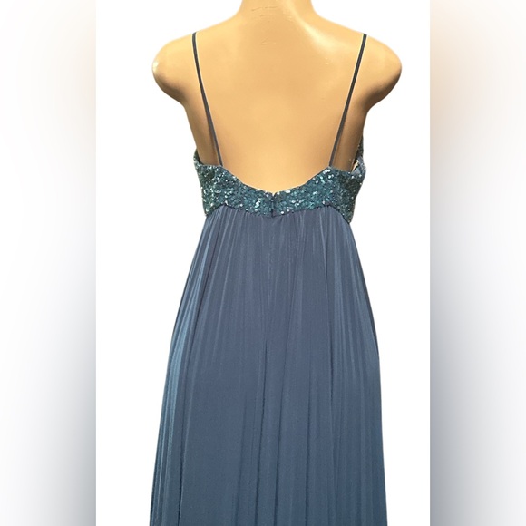 Jovani Formal Sequins Beaded Pleaded Long Evening Gown Dress With Bow - Picture 5 of 11